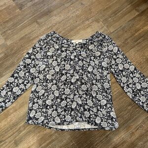 Floral Navy and White Women's Maternity Top